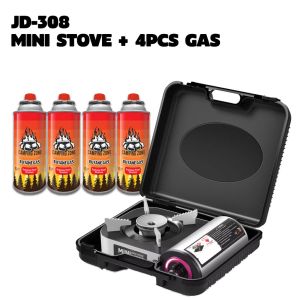 JD-308 camping Portable Gas Stove Burner Dapur Gas Mini Gas Stove Steamboat Picnic Outdoor Butane Camping Stove Mini
