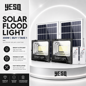 YESQ 10 Year Warranty 400W Solar Led Outdoor Flood Light Street Lamp With Solar Panel IP67 Waterproof With Remote YESQ-J400
