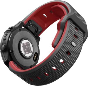 Quick Fit 22mm Silicone Sport Band Compatible with Garmin Watch Lozenge Pattern Looks Rugged for Sports & Outdoors Fits Instinct E/3 45mm/2/Fenix E/8 47mm/7/6/5/Forerunner 970/965/955
