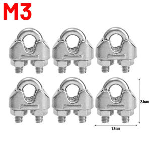 20PCS U Type Steel Wire Rope Clamp Fixing Clips M3/5 Cable Sleeve Clip 304 Stainless Steel Hardware Sling Fastener Accessories