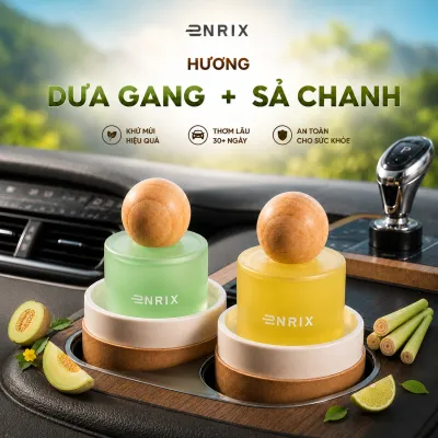 Nước hoa ô tô Enrix (combo 2) hương Dưa Gang+Sả chanh BLANK 100ML cao cấp Tinh dầu thơm ô tô khử mùi xe ô tô