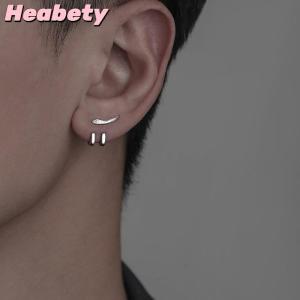 Heabety New Punk Earring For Men Detachable Dual Purpose Stud Earrings Prong Ear Charms Fashion Jewelry