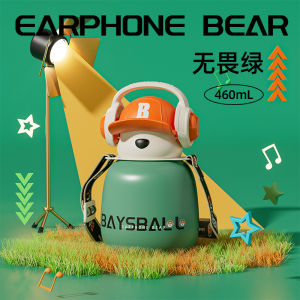 สําหรับเด็ก 316 กระติกน้ํา สเตนเลส ขนาดใหญ่ จุของได้เยอะ ลายหมีน่ารัก สําหรับเด็กนักเรียน