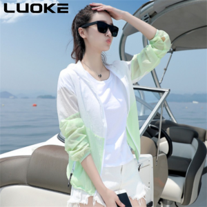 Luoke New Style of Sunscreen Clothing for Women Short Versatile Sunscreen Clothing Korean Thin Loose Sunscreen Shirt Splicing Coat