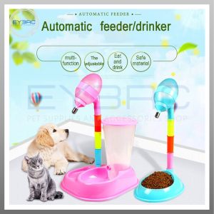 Automatic Feeder/Drinker for Pets Adjustable Pole with Food Dispenser Dual Function for Dogs & Cats Safe Material