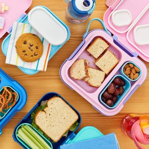 Zoku BPA Free Neat Bento Double Layer Kid Lunch Box Premium Quality Food Container Multi compartment Leakproof Kid friendly Latch Closure with Freezer Pack Bekas Makanan 小孩双层饭盒