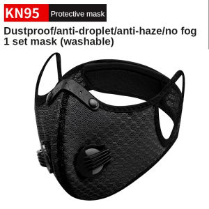 🔥 Washable Double Valve KN-95 3D Face Mask Smart Electric Riding PM2.5 Filter Mask Anti-fog Dust-proof Reusable Recharge intelligent air purifying technology HEPA 99% strong effect Replacement Breathing Cycling Cover Microfiber Full Anti-Dust