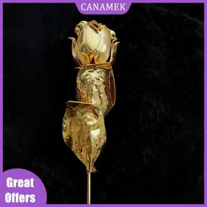 CANAMEK✨ High-end Gold Color Rose Flower Brooch Suit Coat Badge Fashion Jewelry Lapel Pins For Women And Men Gift Accessories