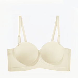 INTIMA Bra tak bertali bahu untuk wanita lancar Push Up Bra separuh cawan tanpa wayar Anti lincir Bra tidak kelihatan dada kecil besar 2 cara untuk dipakai