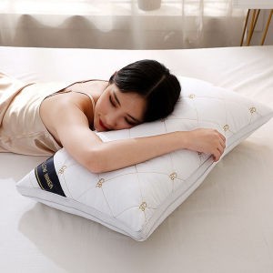 1 PCS Hotel Home Pillow Single-sided Embroidery Bilateral Pillow Three-dimensional Feather Silk Cotton Pillow Soft Elastic Pillow 1KG