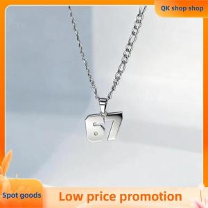✨QK shop✨ Minimalist Stainless Steel Chain 67 Number Pendant Necklace For Women Men Lucky Number Trend Chain Party Jewelry Gifts