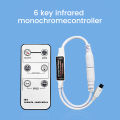 Aideepen DC 5-24V Mini Infrared Remote Control 6 Keys Monochrome Led Dimming Controller Single Led Strip Light Controller. 