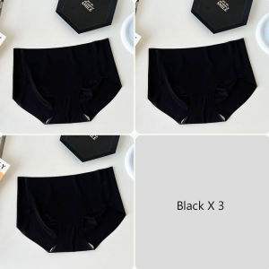 【3Pcs/Pack!】MeooLiisy Ultra Thin Seamless Yoga Sports Girls Briefs Mid Wasit No Show Solid Color Comfortable Panties Women Underwear