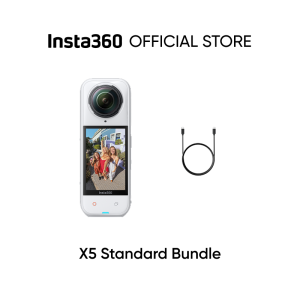 Insta360 X5 - Waterproof 8K 360° Camera Leading Low Light Invisible Selfie Stick Effect Rugged and Replaceable Lens 3-Hour Battery Built-in Wind Guard Stabilization Triple AI Chip Design