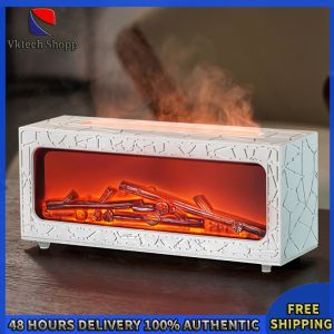 Vktech Fireplace Flame Essential Oil Diffuser with Timer Aroma Diffuser Air Diffuser Humidifier for Bedroom Living Room Office
