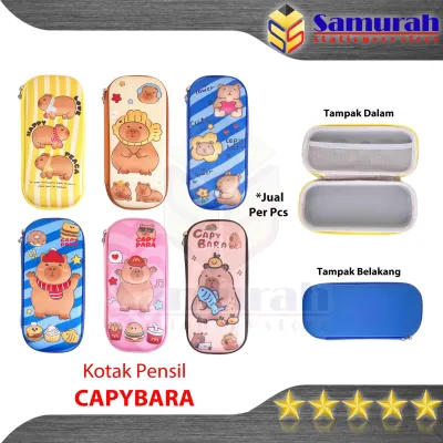 Kotak Pensil Kain Seleting Fancy Anak Kapibara / Pencil Case Zipper Capybara /Tempat Pinsil Bahan Kain Lucu Seleting