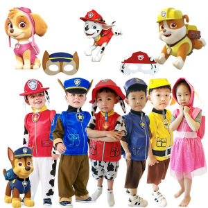 Children Paw Patrol Kids Ryder Captain Cosplay Costume Chase Skye Rocky Rubble Zuma Cosplay Boys Girls