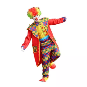 🍄[16m-19m] Bộ Quần Áo Hóa Trang Chú Hề + Tóc + Túi Đeo Phụ Kiện Hàng Đẹp Cho Người Lớn Hài Hước