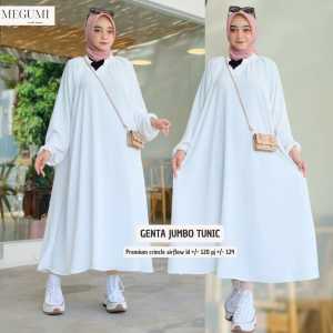 Long Tunik Super Jumbo Genta Bahan Crinkle Airflow Premium Pakaian Wanita | GOODSAJI HIJABSTUFF