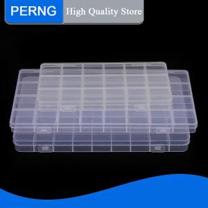 [PERNG] Tehe 1PC Jewelry Earring Bead Screw Holder Case 18 32 36 Grid Compartment Plastic Transparent Storage Box Display Organizer Container