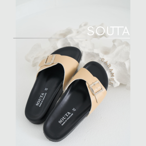 Souta.shoes : The Blackii Sandals รองเท้าแตะแบบสวม พื้นนิ่ม