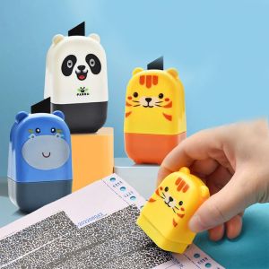 TINGTIAN Express Bill Applicator Security Stamp Roller Express Unpacking Privacy Applicator Confidential Seal Portable Self-Inking Rolling Privacy Seal Student