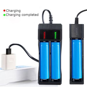 GORGE 1Pcs 1/2/4 Slots 18650 Battery Charger DC 5V Input 4.2V Output USB Multi Slots Battery Charger Durable Universal Lithium Charger for 10440 14500 16340 18350 18500 26650 Battery