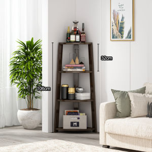 4-6 layer trapezoidal solid wood item rack living room bedroom multifunctional storage display rack