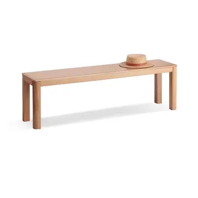 IUIGA Nordic Solid Wood Long Bench | Ash Minimalist Home Dining/Bedroom Bench