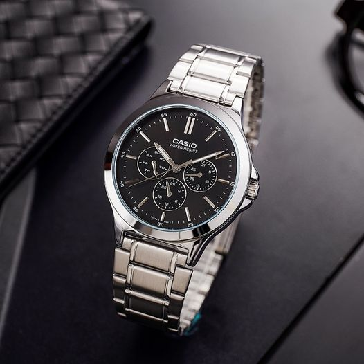 Casio นาฬิกาข้อมือผู้ชาย รุ่น MTP-V300D-1A สายแสตนเลส หน้าปัดสีดำ - ของแท้  100% รับประกัน สินค้า 1 ปีเต็ม | Lazada.co.th