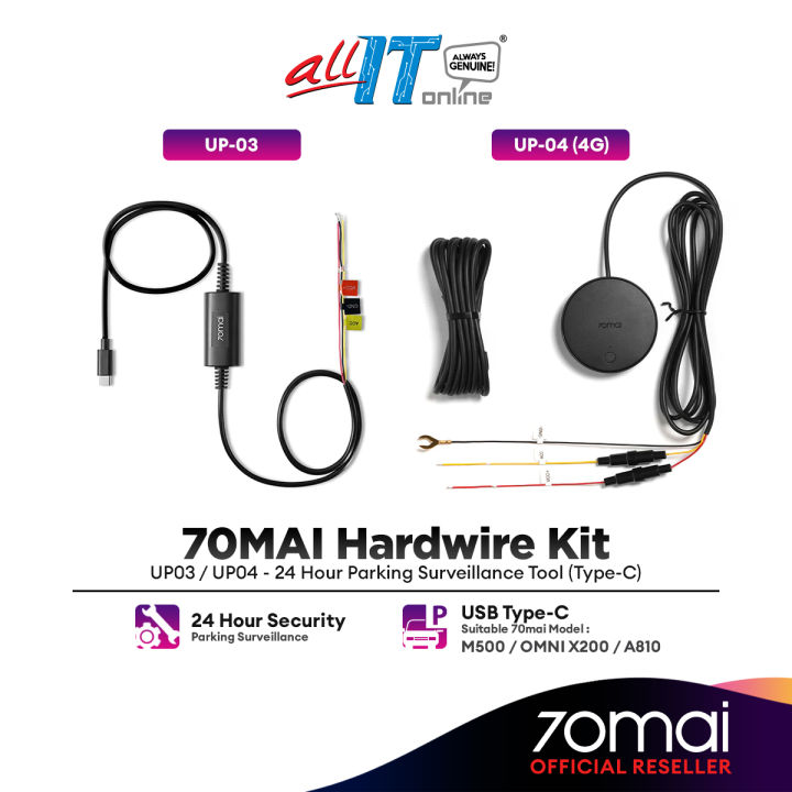70mai Hardwire Kit UP03 / UP04 (4G) For 24 Hours Parking Surveillance ...