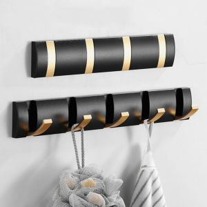 IDEERT Folding Nail Free Installation For Bathroom Back Door Wall Coat Rack Clothes Holder Towel Hanger Hooks