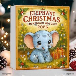 [COD] xiangshun Elephant Christmas Countdown Wonders 2025 24 Days Acrylic Christmas Advent Calendar With Mini Elephant Ornaments