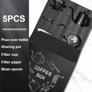 MLADEN 5/7 PCS Hand Brew Coffee Pot Set Hand Grinder Coffee Maker Perfect Gift For DIY Manual Coffee Lovers