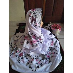 Mukena terusan Rukuh Langsungan Terusan Santri Lajuran Katun Jepang Mutiara Santriwati Renda Polos Polino Semi Sutra Jumbo Rayon Putih Sutra Bali Parasut Remaja Bordir Dewasa Murah
