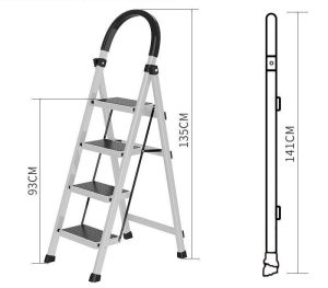 บันได  รับน้ำหนักได้ 70-80กิโลกรัม บันไดพับได้ บันไดเหล็ก บันไดแดง บันได(ขนาด 3ชั้น 4ขั้น 5ชั้น 6 ชั้น)(สีแดง/สีดำ)