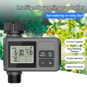 RCYAGO Outdoor Automatic Watering Timer Dual-Hole Irrigation System for Gardens and Lawns - Programmable Sprinkler Controller for Efficient Watering