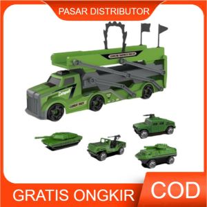 Mainan Anak CATAPULTING TRANSPORTER TRUCK CAR 805-4 Mainan Truck Car Jalur Balap Diecast