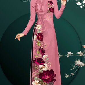 [HCM]ÁO DÀI TRUYỀN THỐNG IN HOA LẬP THỂ CAO CẤP - KHÔNG KÈM QUẦN