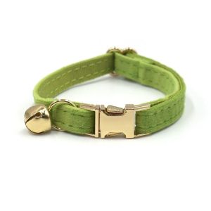 UTOPUS Velvet Cat Collar Cute with Bell Kitten Collars Necklace Portable Light Gold Buckle Puppy Collar Pet