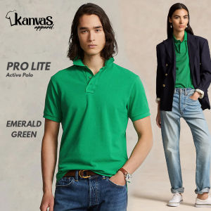Kanvas Active Polo Shirts for Men & Women with Collar & Buttons Formal Tops Mens Golf Sports Wear Plain Emerald Green
