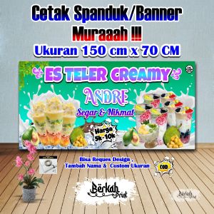 Spanduk Banner Es Teler Ukuran 150 cm x 70 cm
