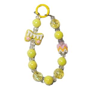 DUDAN Capyabra Beaded Phone Chain Cute Bow Phone Wrist Strap Ins Short Bead Phone Pendant Decoration