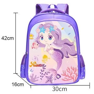 กระเป๋านักเรียนเด็ก กระเป๋านักเรียนหญิง กระเป๋านักเรียนนักเรียน Kuromi สำหรับเด็กผู้หญิงเกรด 1-2-6 น้ำหนักเบากันน้ำน่ารักความจุขนาดใหญ่