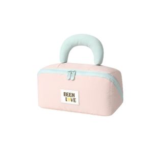OMQAIO Large Capacity Cotton Candy Pillow Storage Bag Double Zipper Partitioned Storage Handheld Makeup Bag Portable Anti-Splash Water Cosmetics Storage Bag Travel