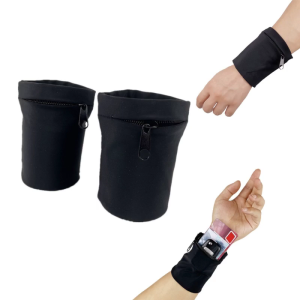 Dây đeo cổ tay với dây kéo ví kèm quai đeo tay nhiều màu sắc hỗ trợ cổ tay phím lưu trữ sweatband cho nam nữ chạy bộ đi bộ