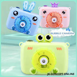 JK Camera Bubble Blowing Toys For Kids Fully-Automatic Soap Bubble Machine Electric Music Light Summer Outdoor Children Toys