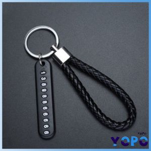 YoPo Anti-lost Phone Number Plate Motorcycle Car Keychain Pendant Keyring Key Chain