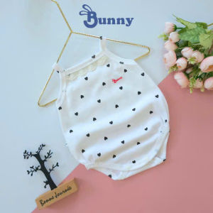 Body 2 dây hè mát chất thun cotton cho bé gái 1-12 tháng tuổi