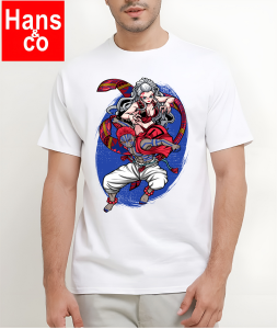 Kaos Pria Model Terkini Trending Motif 3D Bahan katun 24s Demon Biru  H0611